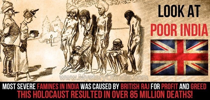 how british distorted indian history. British sins in India