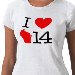 t-shirt- 'We love the Wisconsin 14