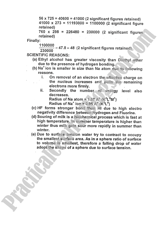 Chemistry-Numericals-Solve-2012-five-year-paper-class-XI