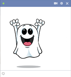 Ghost with a smile Smiling ghost Facebook sticker