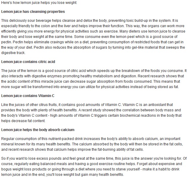 Lemon Juice For Weight Loss William Weight Loss