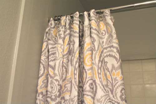 The Junk House: Gray and Yellow Paisley Shower Curtain