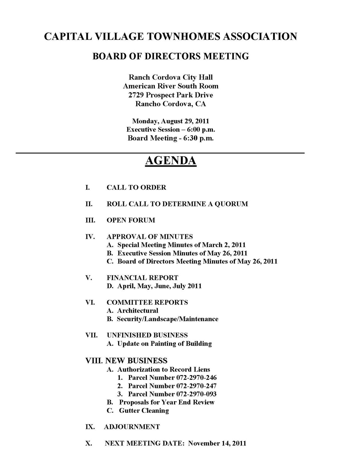 Townhome HOA Board Meeting1236 Townhome HOA Board Meeting1236