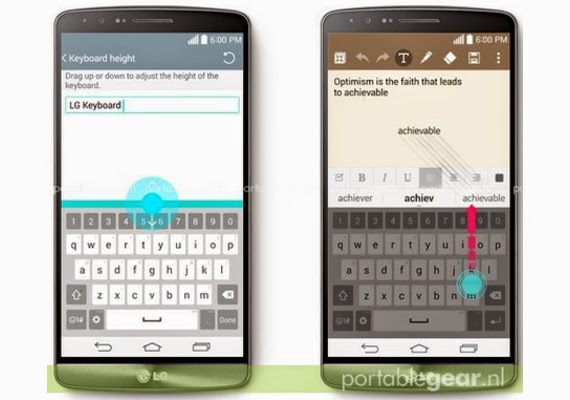 LG G3, Smart Keyboard προσαρμόζει το μέγεθός του, ενώ μαθαίνει πώς πληκτρολογείτε