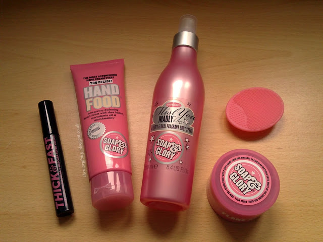 soap and glory body mist hand food hand cream thick and fast mascara mini mitt body scrub