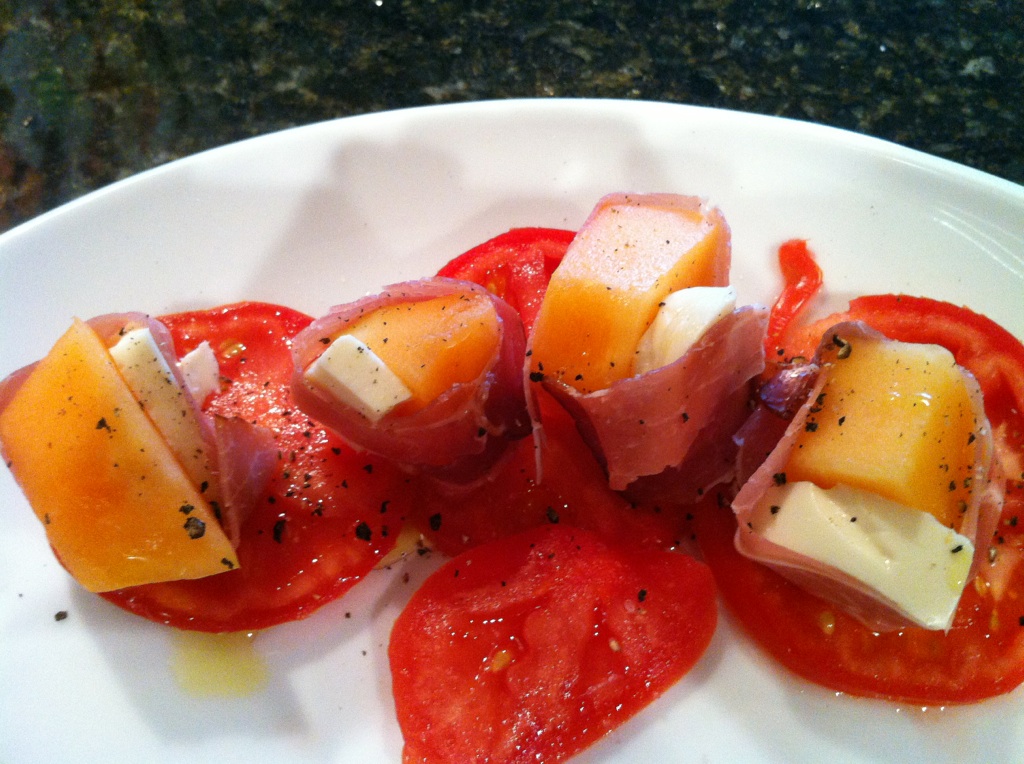 J Lipp's Hip Tips Prosciutto, Cantaloupe and Mozzarella