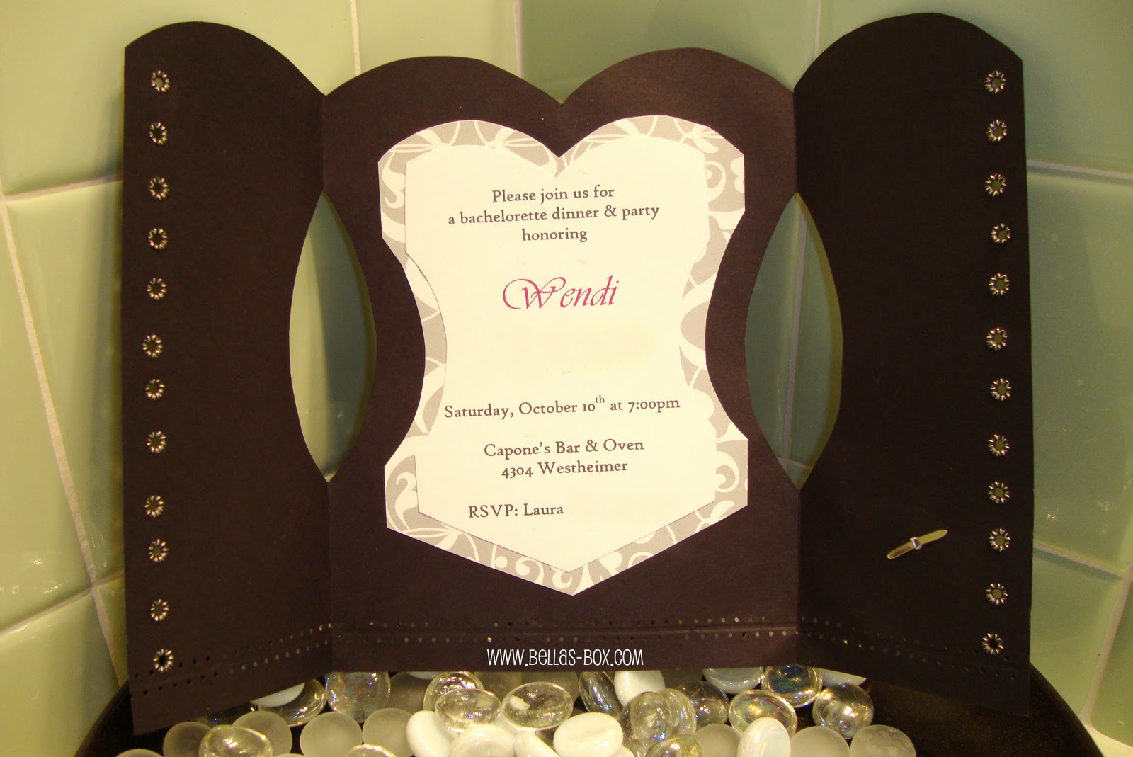 Bella's Box Corset Invitations