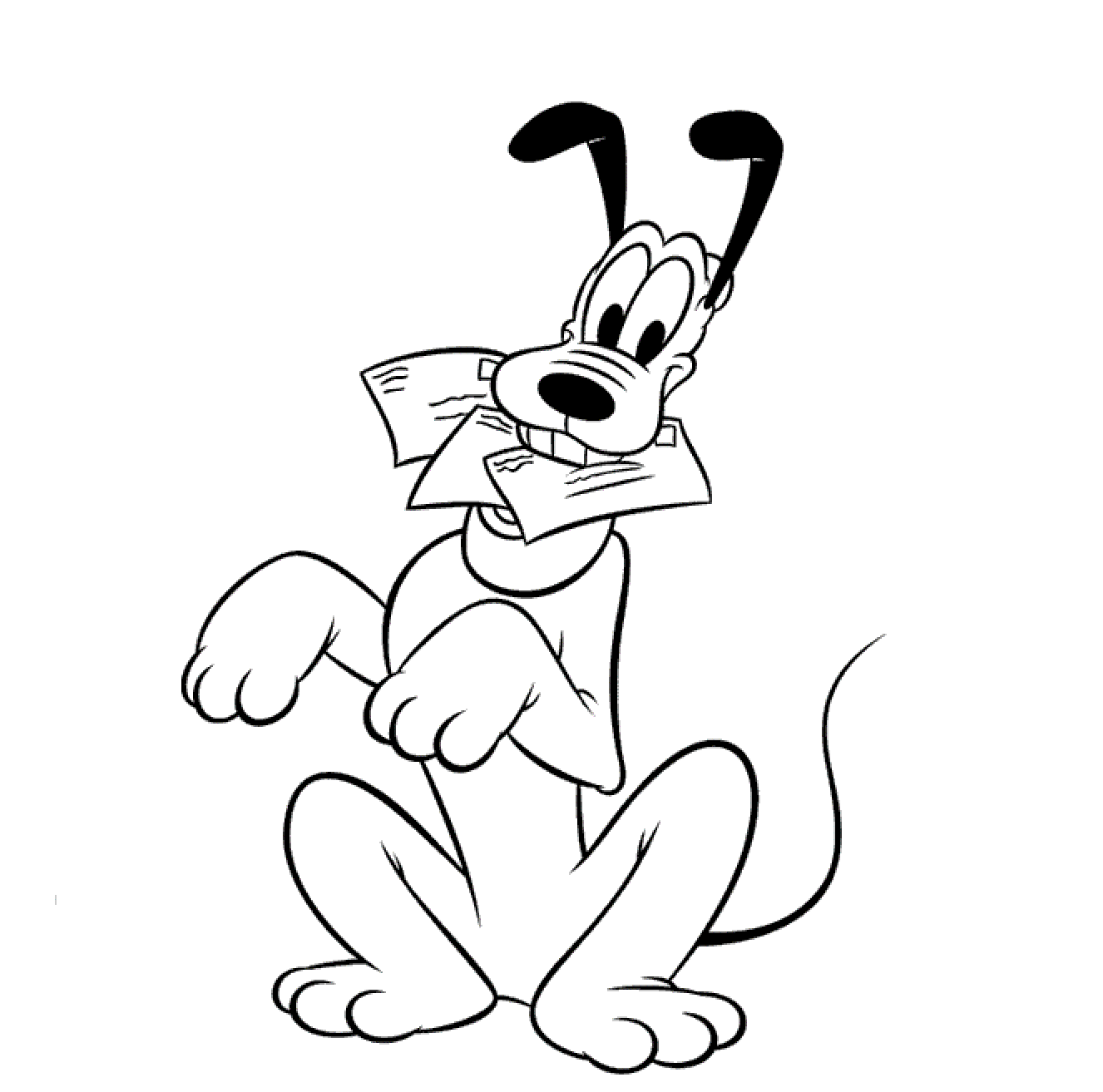 Disney Cartoon Pluto For Kid Coloring Page Free wallpaper