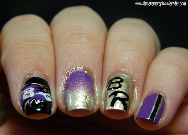 baltimore ravens nail art