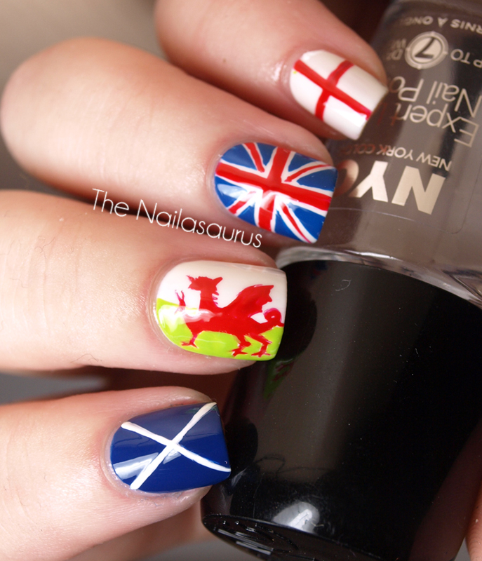 Cherrisisima British Flag Nail Art