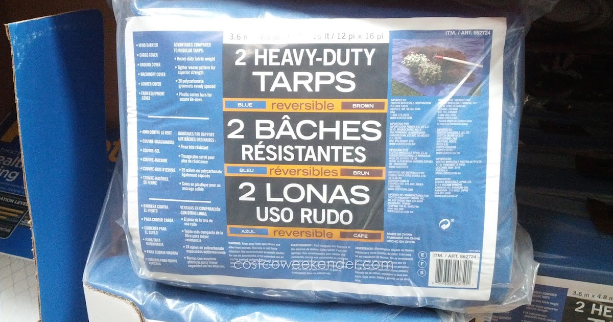 Heavy Duty Reversible Tarp Blue/Brown (2 Pack) Costco Weekender