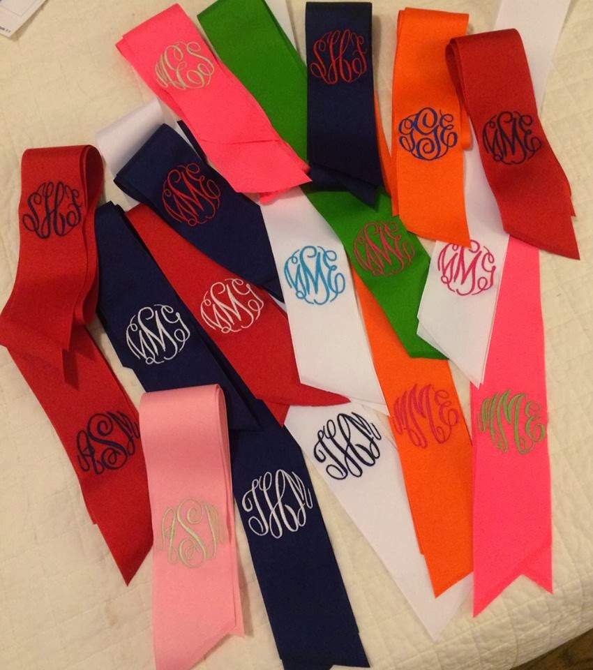 Monogrammed Hair Ribbons $10