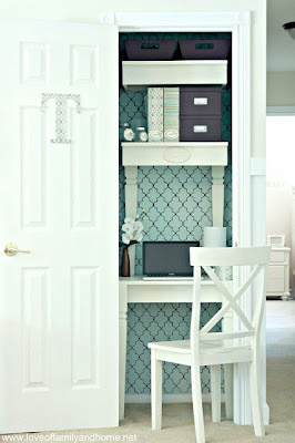First place winner: Closet turned office | OrganizingMadeFun.com