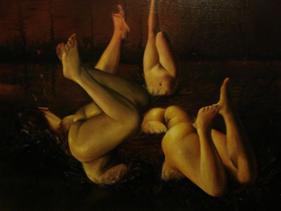 Ludwig Drahosch pinturas nudez surreal corpos unidos multiplos dominação fetiche sexo