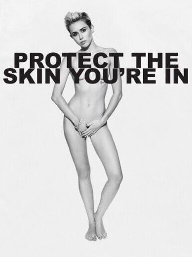 Miley Cyrus protect sking nude shoot