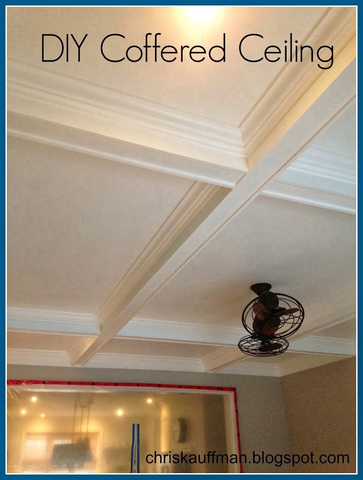 White Wood : My DIY coffered ceiling