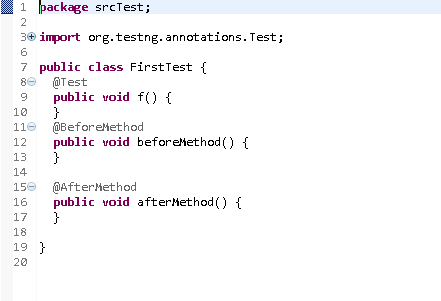 View of TestNG class with Annotations View of TestNG class with Annotations