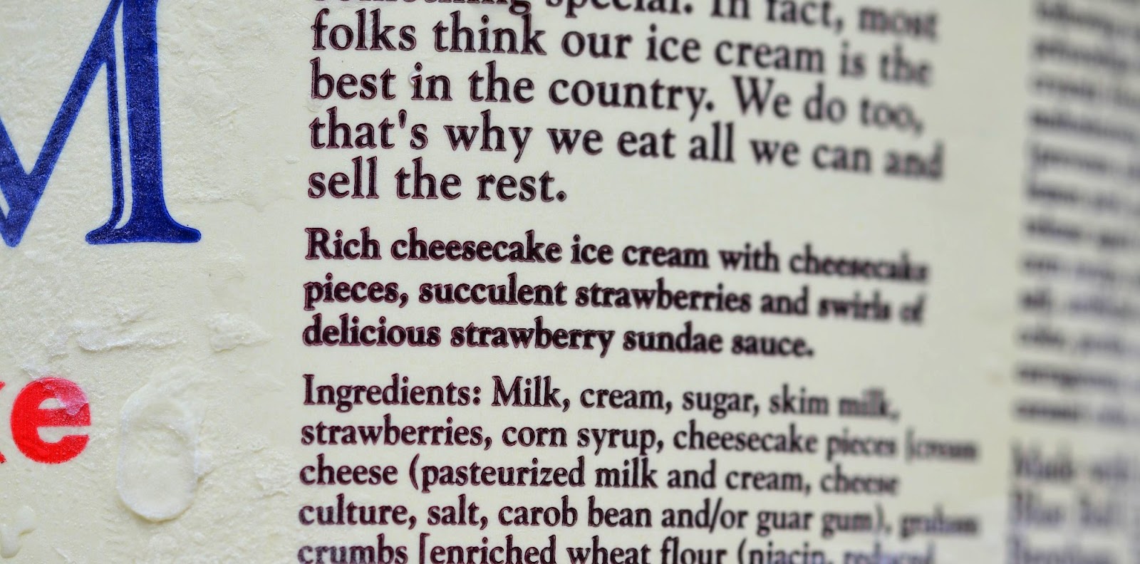 food and ice cream recipes REVIEW Blue Bell Strawberry Cheesecake