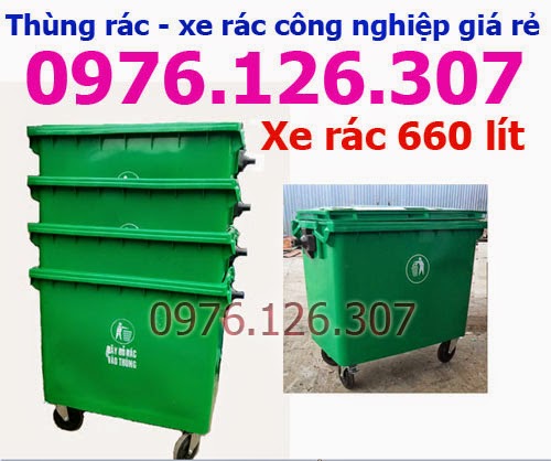 Thùng rác GIÁ RẺ: thùng rác 120l, 240 lít, xe đẩy rác 660l - giao hàng tận nơi