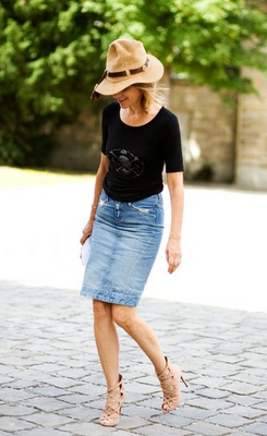 carine roitfeld,jupe,jean,denim