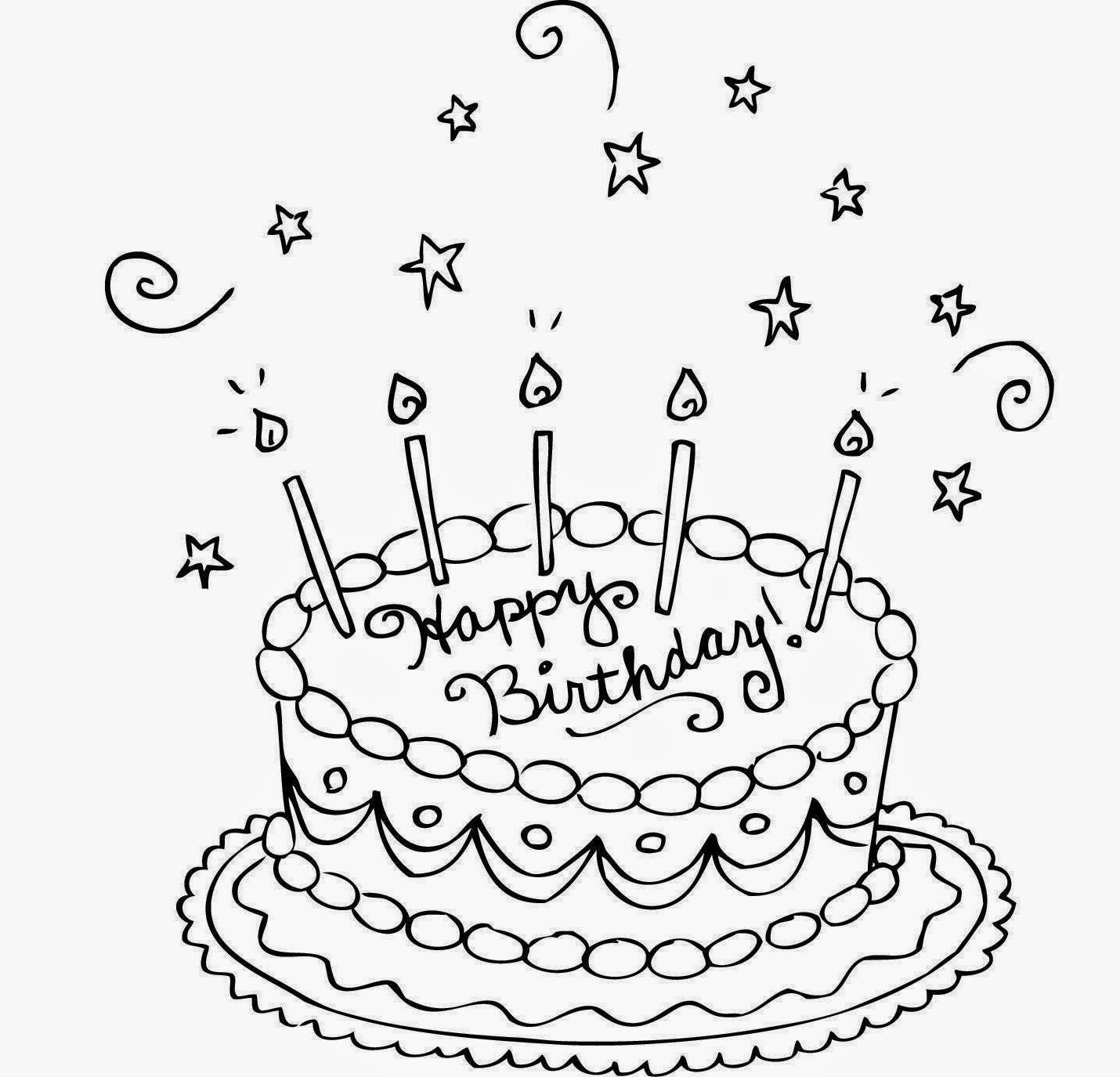 Happy Birthday Cake For Kid Coloring Page Free wallpaper
