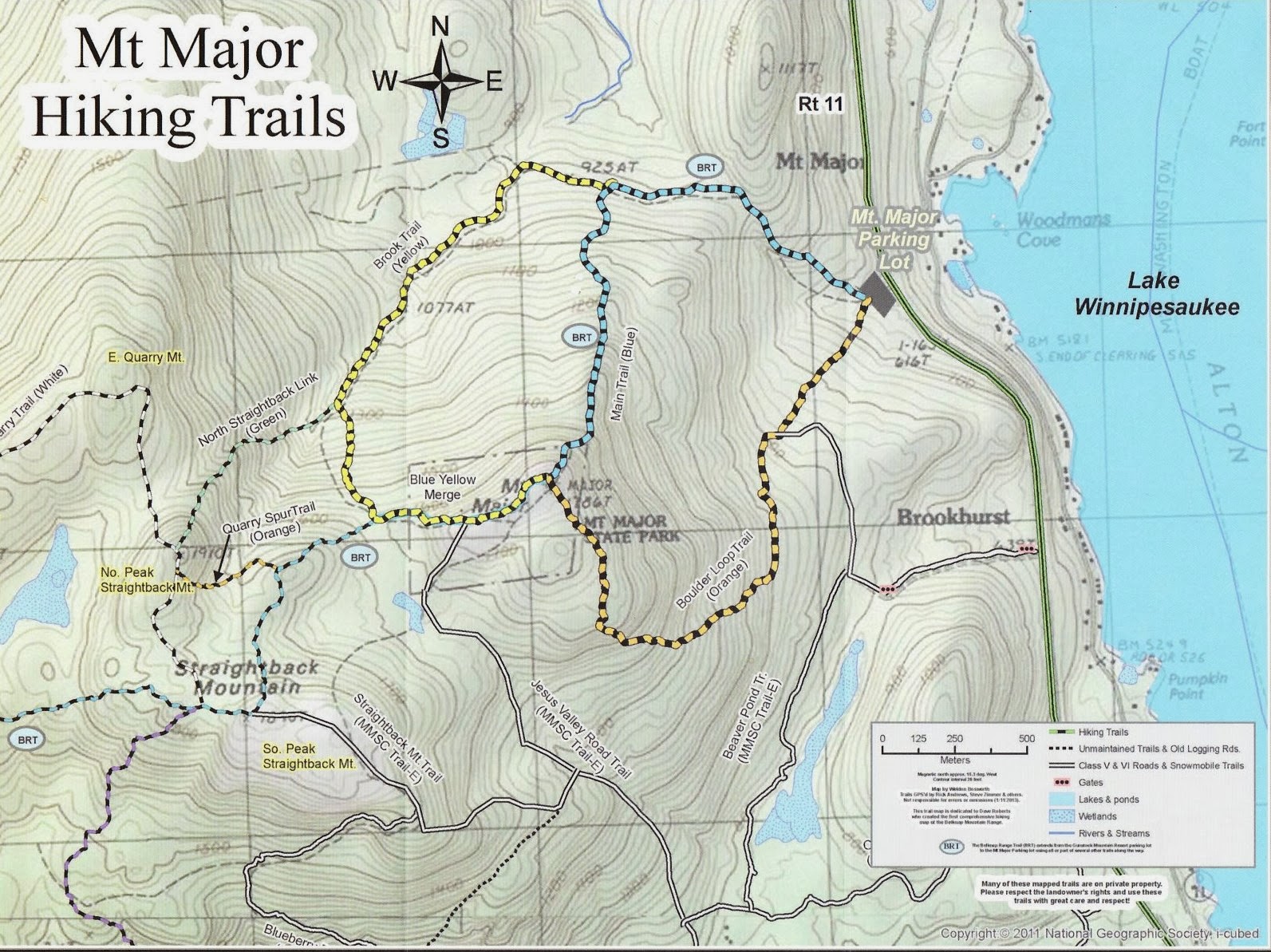 Mt Major Trail Map Spicebush Log Mount Major