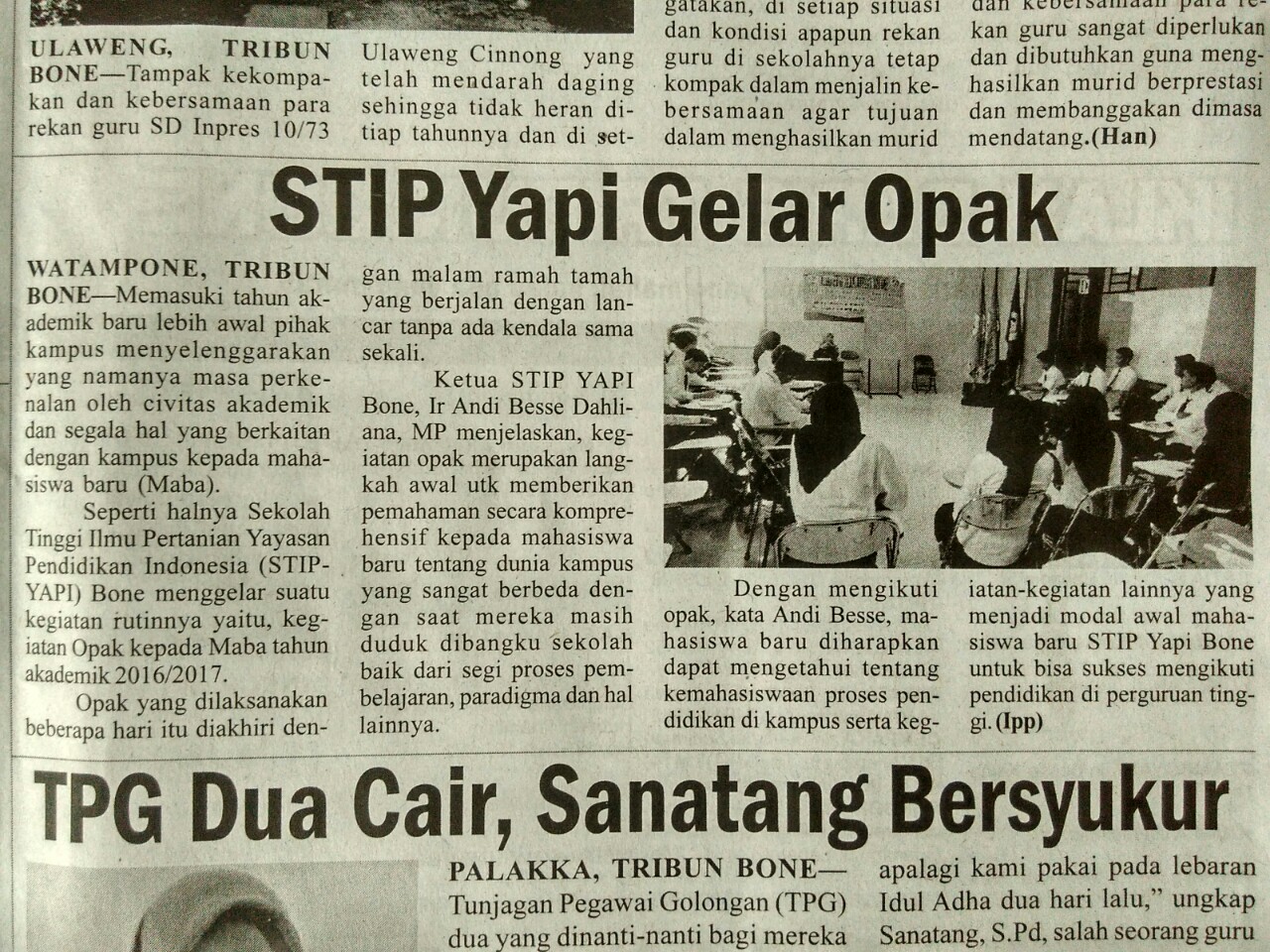 Kabar Berita Kegiatan STIP YAPI Bone