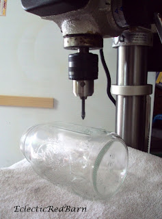 drilling a mason jar with Vermont bits