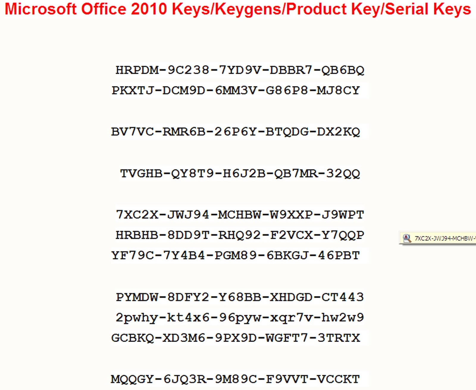 microsoft office 2010 cd keys
