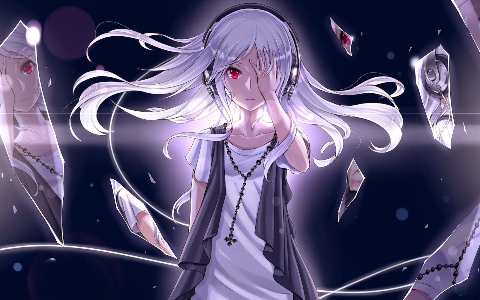 Featured Wallpaper White Haired Red Eyes Girl My Bubbletea Time