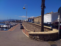 Villaricos marina with market above.
