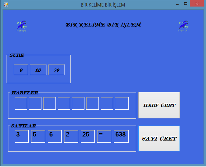 murat bilginer c gorsel programlama 5 bir kelime bir islem oyunu