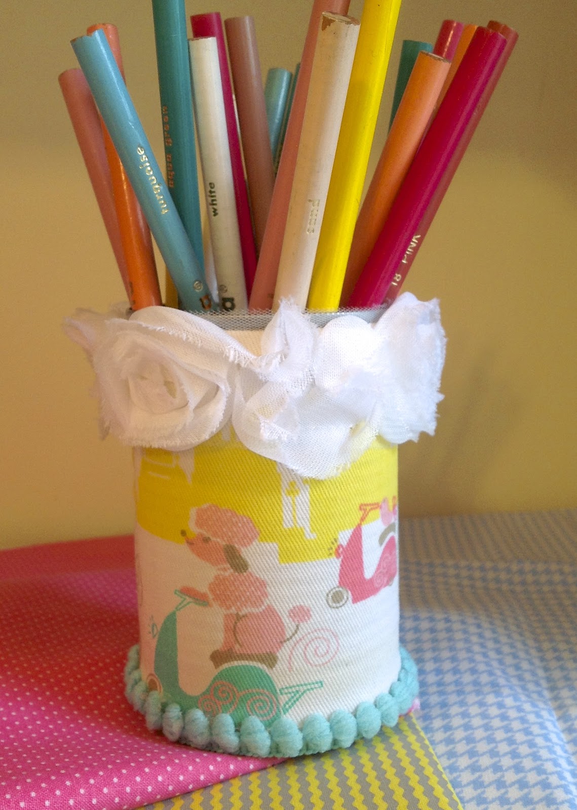 Paintings that Fly: BURLAP COVERED PENCIL HOLDER