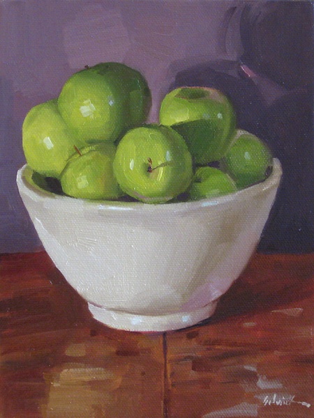 Sedwick Studio: "Bowl of Granny Smith Apples" still life ...