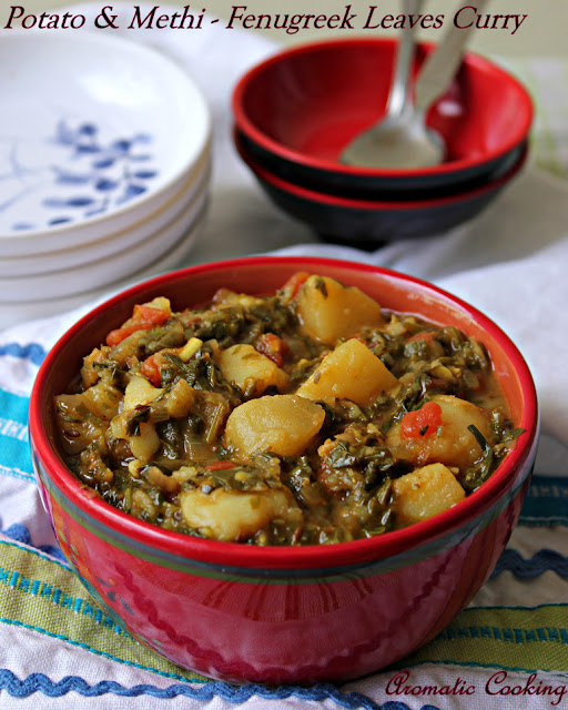 Aromatic Cooking Potato And Methi/Fenugreek Leaves Curry