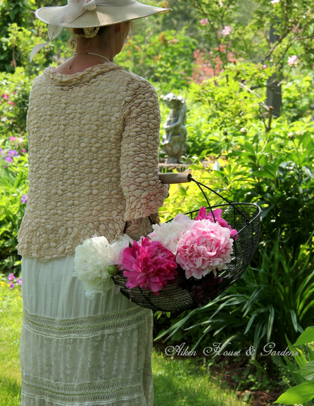 Aiken House & Gardens Picking Peonies in the Garden