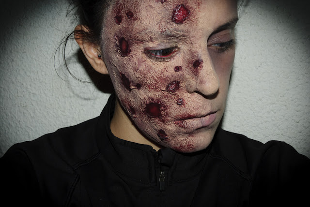 Maquillaje Halloween 7: Cara quemada, Halloween Make up 7: Burned face, efectos especiales, special effects, Silvia Quirós