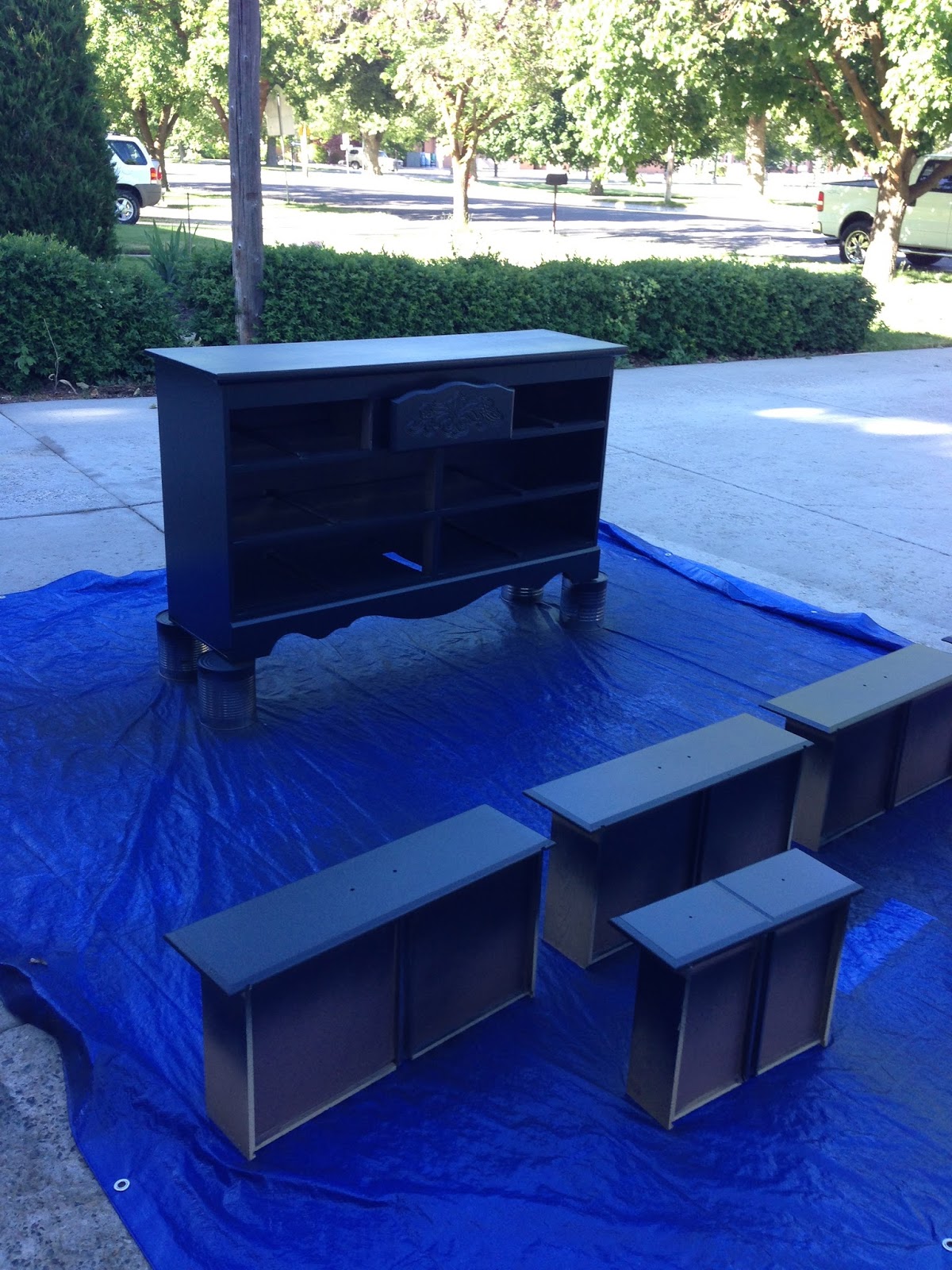 The White Silk Purse Dresser Refurbished for TV Stand/Video Storage