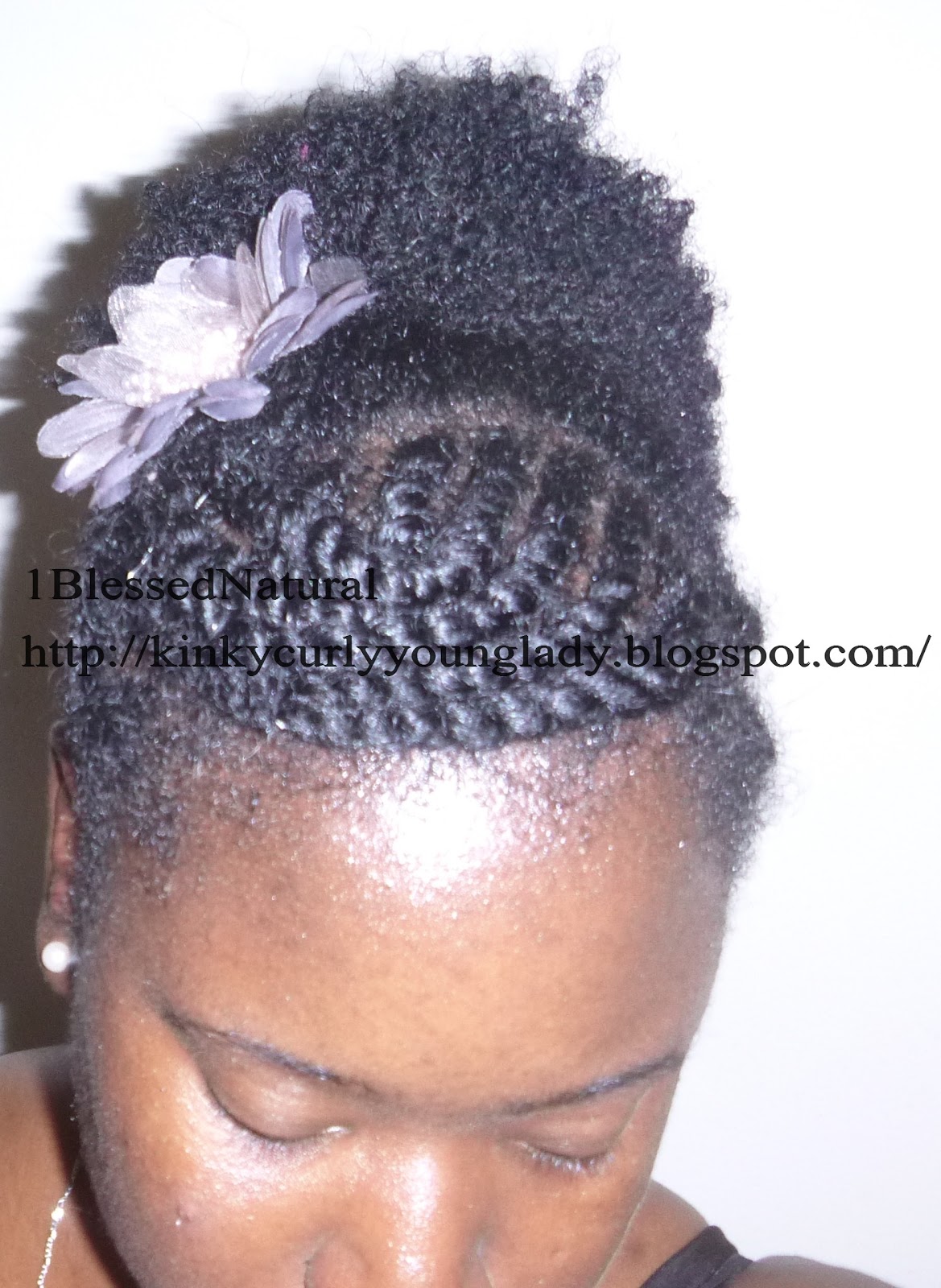 Puff with Side Flat Twists and Swoop Bang