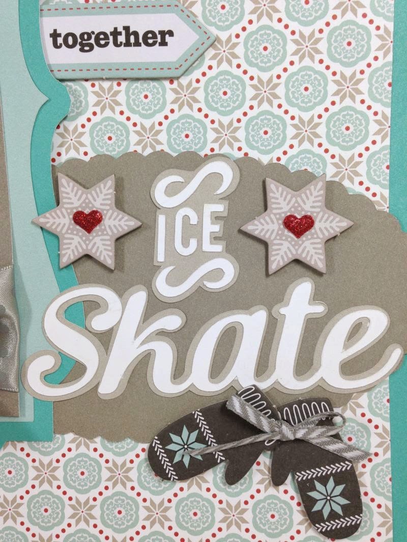 Cricut Ice Skate Scrapbook Layout closeup