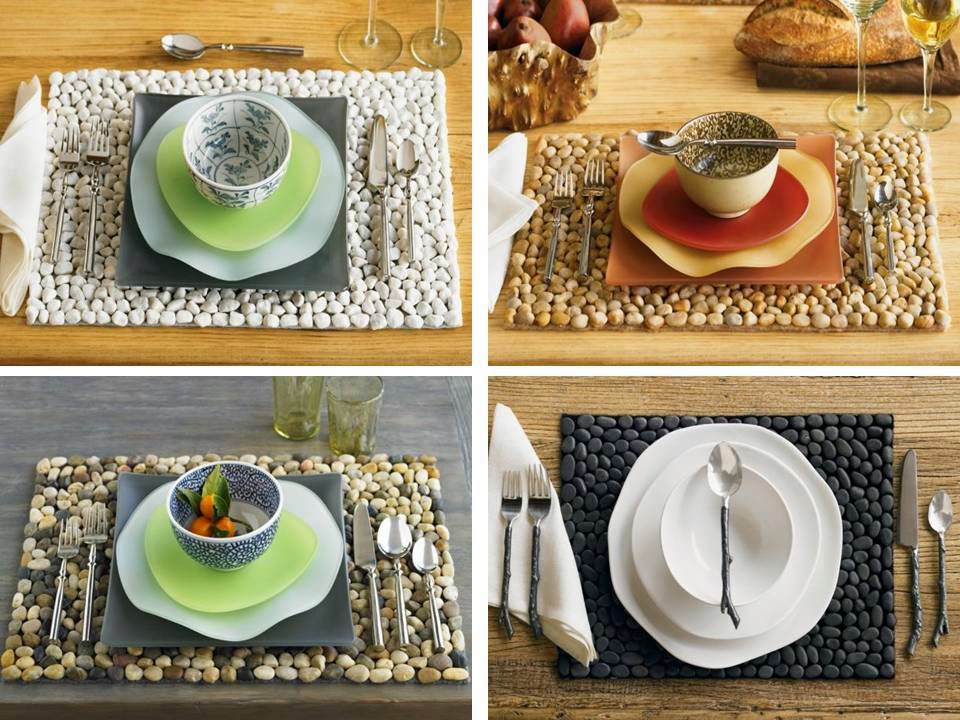 Home Decor Decorating your Dining room table using pebbles and gravel