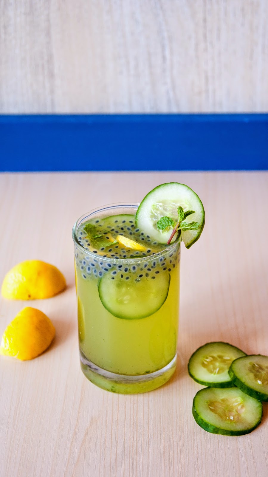 Always Hungry Cucumber mint lemonade with sweet basil Seeds
