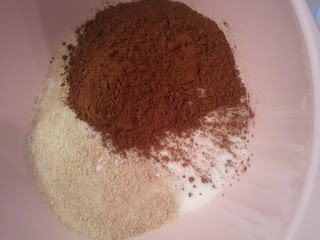 Flour cocoa baking powder salt sugar