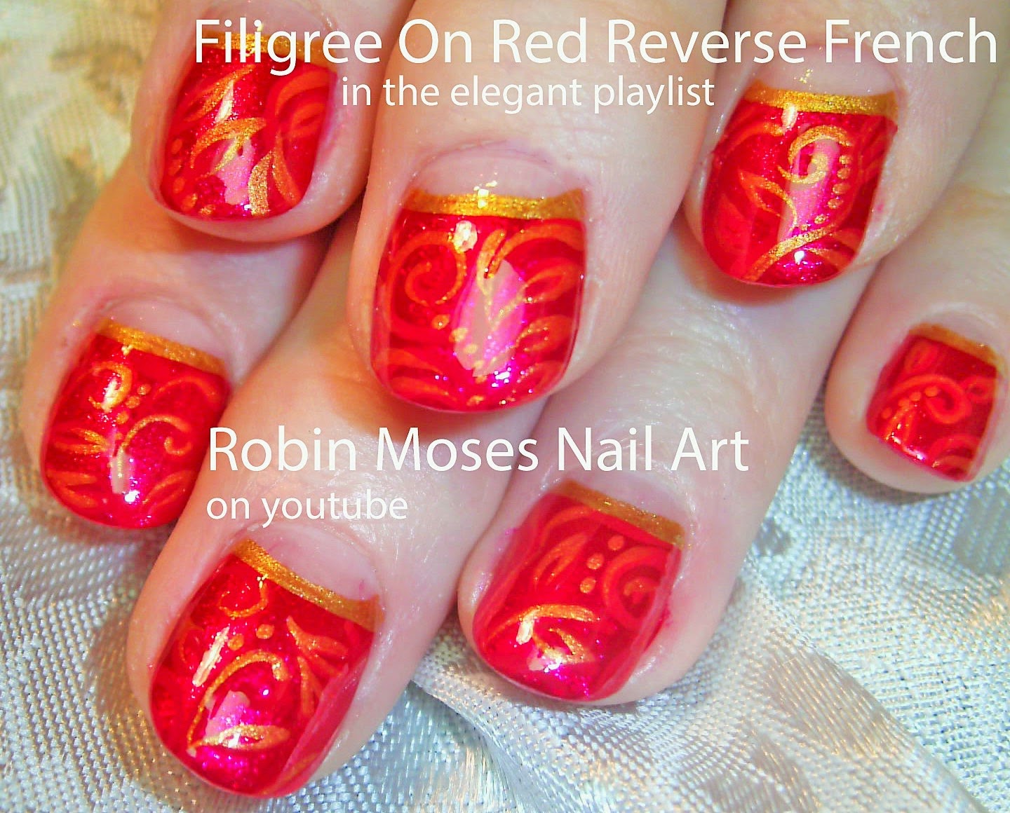 1. Red and Gold Glitter Nail Art Design - wide 2