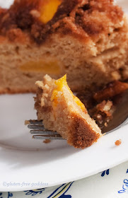 Delicious tender peach cake that is gluten-free