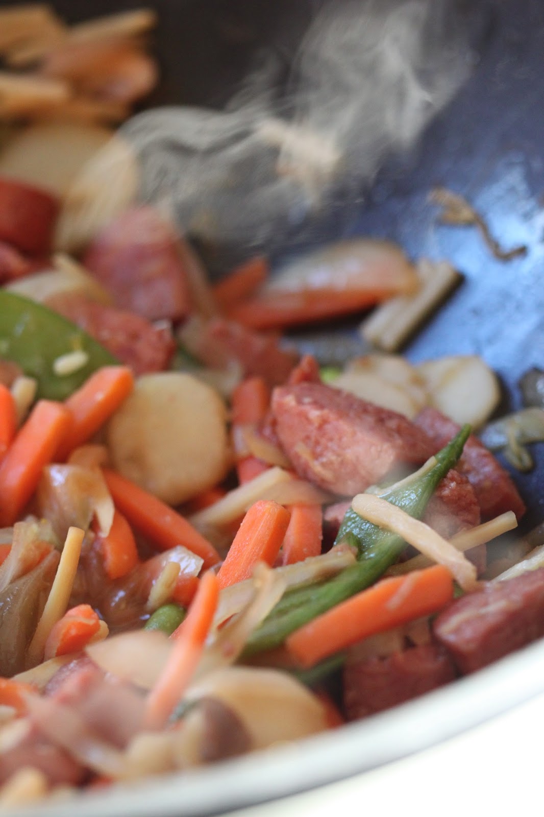Tortillas and Honey Kielbasa StirFry