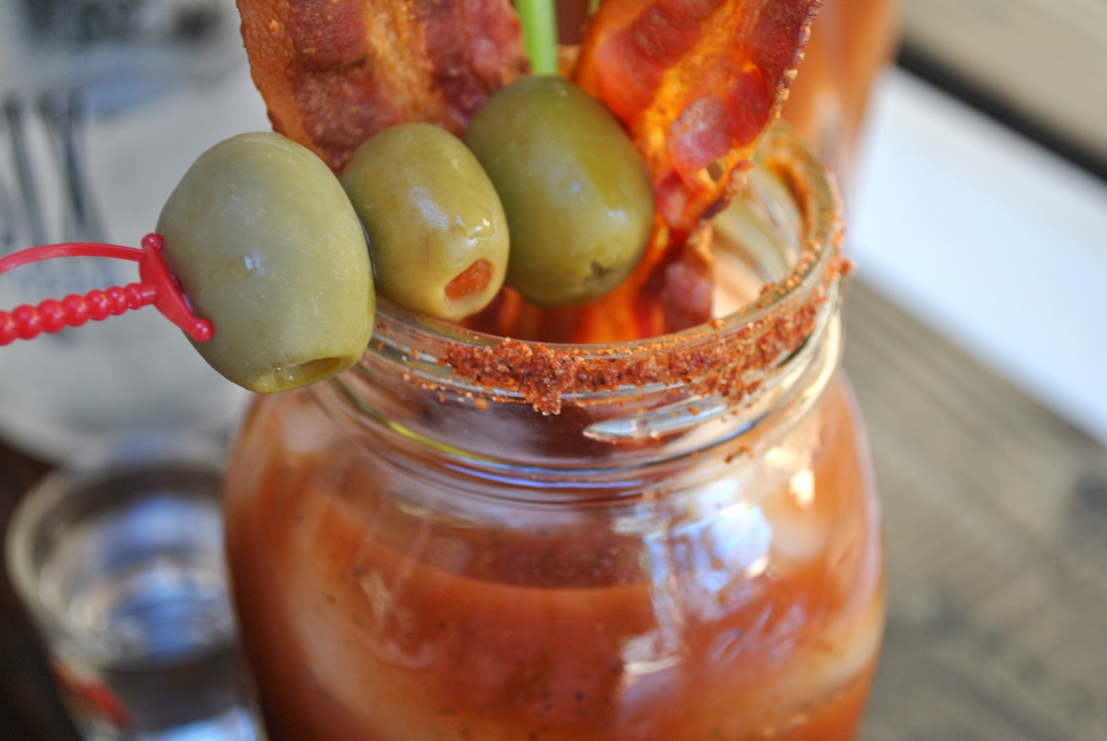 thirsty thursday.. spicy bloody mary with bacon