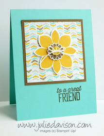 Stampin' Up! Petal Potpourri Card + Sale-a-bration Simply Wonderful & Best Year Ever DSP #stampinup #occasions #saleabration www.juliedavison.com