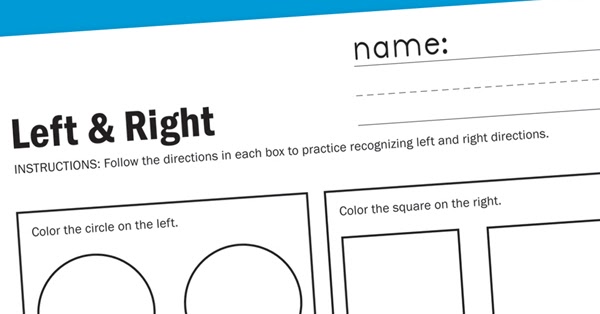 Directional Worksheet - Worksheets for Children