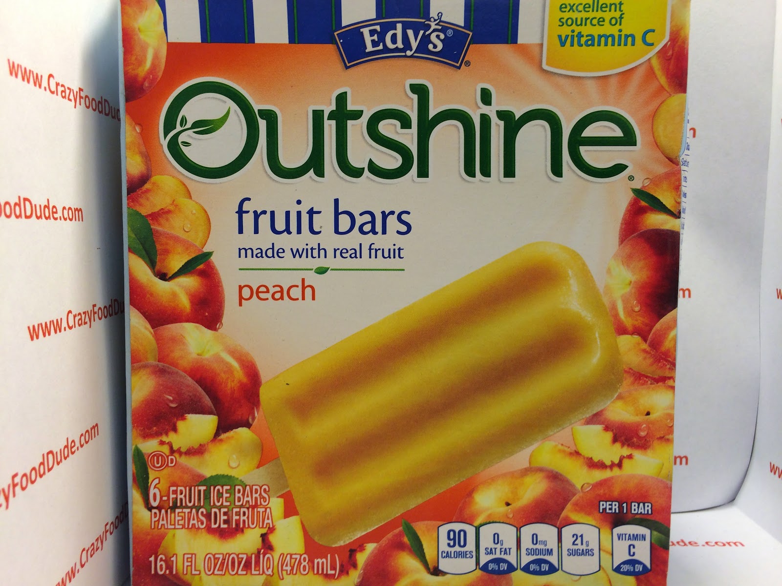 Crazy Food Dude Review Edy's (Dreyer's) Outshine Peach Fruit Bars